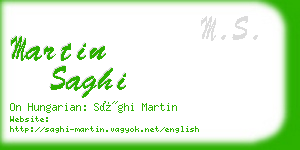 martin saghi business card